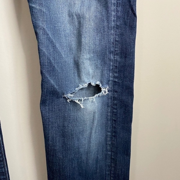 7 For All Mankind Men's Medium Wash Denim Distressed Knee Jeans‎ Size 33 - Picture 4 of 14